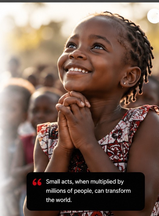 Community member smiling and looking toward a hopeful future